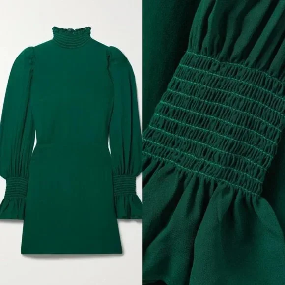 NEW Reformation Archie Turtleneck Mini Dress in Green Size 10 #542 - Picture 2 of 9